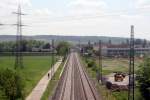 Die Strecke zwischen Mauer und Meckesheim auf dem Weg zur Elektrifizierung. Bild aufgenommen am 4.5.09.