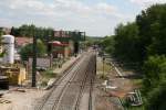 Bahnhof Steinsfurt von einer Brcke aus gesehen. Bild aufgenommen am 4.5.09.