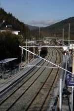 Der Bahnhof Bammental in Blickrichtung Norden nach dem S-Bahn Umbau am 9.12.09.