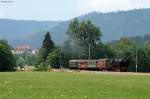 Nach Ankunft in Baiersbronn absolvierte der Dampfzug eine Pendelfahrt von Baiersbronn nach Raumnzach und zurck.
