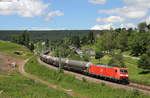 185 151-8 und 152 055-0 (Schublok) mit dem GM 60079 (Spreewitz-Zizers) bei Sommerau 10.6.17