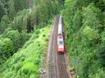 RE 4712 am Gaislochtunnel (Dreibahnenblick)Schublok ist 146 232-4 1.7.07