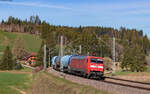 152 046 mit dem GAGC 60244 (Hausach - Rammelswiesen) bei St.Georgen 22.3.24