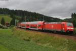 146 231-6 mit dem IRE 4705 am km 70,0 12.7.08. SIe ist eine der wenigen Loks die auf der Schwarzwaldbahn die noch keine UIC Nummer hat