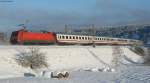 IC 2005 (Emden-Konstanz) mit Schublok 101 074-3 am km 69,8 13.12.08