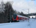 IRE 4714 (Konstanz-Karlsruhe Hbf) mit Schublok 146 237-3  Karlsruhe  am km 70,0 13.2.09