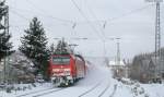 146 231-6 mit dem IRE4705 (Karlsruhe-Konstanz) beim ehemaligen Bahnhof Peterzell 14.2.09