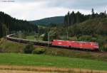 185 065-0 und 227-6 mit dem DBV 62991 (**-Villingen(Schwarzw)am km 70,0 2.9.09