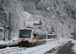 VT 521 der SWEG als Dbz 93231 (Achern-Immendingen) bei der Durchfahrt Triberg 26.11.10