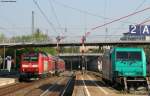 146 111-0 mit dem IRE 5309 (Karlsruhe Hbf-Kreuzlingen) und 186 610-3 in Villingen 26.4.11.