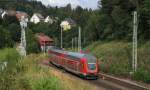 IRE 5322 (Kreuzlingen-Karlsruhe Hbf) mit Schublok 146 231-6  Triberger Wasserflle  bei St.Georgen 28.7.12