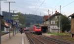 RE 4712 (Konstanz-Karlsruhe Hbf) mit Schublok 146 233-2  Donaueschingen  und 146 237-3  Karlsruhe  mit dem RE 5311 (Karlsruhe Hbf-Kreuzlingen) in St.Georgen 29.9.12