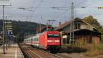 IC 2006 (Konstanz-Dortmund Hbf) mit Schublok 101 062-8 bei der Einfahrt St.Georgen 29.9.12