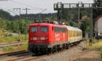 Mess DbZ 95753 (Rastatt-Singen(Htw) mit Schublok 110 169-0 in Hattingen 17.7.13