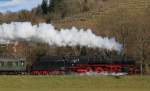 01 150 mit dem DPE 79755 (Mühlacker-St.Georgen(Schwarzw)) bei Gengenbach 6.1.14