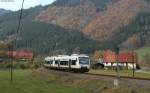 VT 532 und 531 als OSB87381 (Offenburg-Freudenstadt Hbf) bei Halbmeil 6.11.11