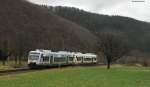 VT 5** und VT 516  E-Werk Mittelbaden  als OSB87379 (Bad Griesbach (Schwarzw)-Freudenstadt Hbf) bei Hausach 7.1.12