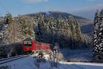 Winterwunderland Hochschwarzwald - kurz hinter Titisee konnte ich am 1. Dezember 2017 den 17274 vor der Kulisse des verschneiten Hirschbühl auf dem Weg nach Freiburg festhalten.