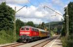 218 390-3 mit dem Mess NbZ *****(Freiburg(Brsg)Hbf-Seebrugg) in Aha 24.6.15