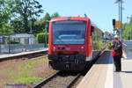 Bahnhof Langenargen am 25.Juni 2017 zwischen Radolfzell und Lindau an der Bodensee-Gürtelbahn, KBS 731.