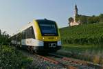 Unterhalb der Wallfahrtskirche Birnau befindet sich 622 963 als RB 22785 auf der Fahrt von Radolfzell nach Friedrichshafen (20.09.2020).