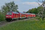 Zwischen Fischbach und Kluftern zieht 245 003 die Wagen des IRE 3 / 3064, Friedrichshafen Stadt - Basel Bad Bf (01.05.2022)