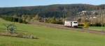 Lokomotion 666 (185 666-5) als Tfzf von Radolfzell gen Norden am 27. Oktober 2009 bei Mhringen.