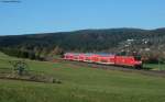 RE 19605 (Stuttgart Hbf-Singen(Hohentwiel)) mit Schublok 146 209-2  bei Mhringen 27.10.09