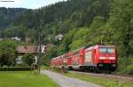 RE 19039 (Stuttgart Hbf-Singen(Hohentwiel) mit Schublok 146 203-5 bei Aistaig 15.8.11