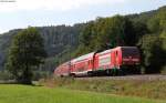 146 223-3  Diesen Zug knnten sie fahren  mit dem RE 19044 (Singen(Htw)-Stuttgart Hbf) bei Sulz 9.9.12