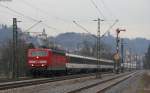 181 213-0  Saar  mit dem IC 187 (Stuttgart Hbf-Zürich HB) bei Horb 19.1.14