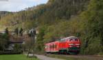 218 191-5 mit dem 426 003-0 als RbZ 73695 (Singen(Htw)-Plochingen) bei Aistaig 14.10.14