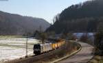 193 860-4 mit einem leeren Aushubzug (Rottweil-Stuttgart Nord) bei Grünholz 20.2.15