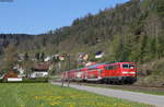 111 137-6 mit dem RB 19380 (Rottweil-Stuttgart Hbf) bei Aistaig 24.4.17