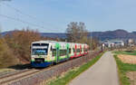 VT 016; VT 251 und VT 254 als SWE 69833	(Rottweil - Immendingen) bei Weilheim 20.3.24