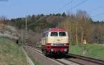 218 105-5 als Tfzf 92427 (Vilingen(Schwarzw)-Kornwestheim Rbf) bei Eutingen 23.4.15