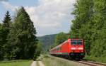 146 203-5 mit dem RE 19088 (Rottweil-Horb) bei Sulz 24.5.15