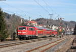 111 164-0 mit dem RE 19035 (Stuttgart Hbf-Singen(Htw)) bei Horb 25.2.17