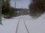 28. Januar 2007 auf der damals noch neu-elektrifizierten Strecke zwischen Freundenstadt und Eutingen im Gu.