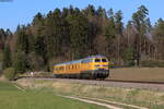 218 477-8 mit dem Mess NbZ 94321 (Tübingen Gbf - Trossingen Bf)  bei Lauffen 20.4.22