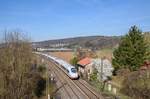 Velaro Triebzüge 707 und 711 auf dem Weg nach München als ICE 513 auf der Nassachtalbrücke mal aus anderer Perspektive.(30.3.2017).