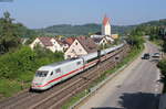 401 061-7  Bebra  als ICE 591 (Hannover Hbf-München Hbf) bei Lonsee 12.5.18