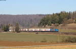 185 529-5 mit dem DGS 41563 (Bettembourg Marchandises-München Laim Rbf) bei Urspring 16.2.19