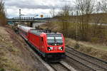 147 007 war am 5. März 2019 Zuglok von RB 19238. Das Bild entstand in Lonsee.