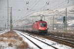 1116 263 ist mit EC 113 in Esslingen/Neckar unterwegs am 12.3.10