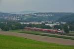 Das neue Herz Europas alias 146 227 schleicht sich mit RE 19210 nach Stuttgart HBF auf leisen Sohlen durch das Filstal.Uhingen 26.7.2014