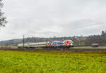 193 640 mit zwei Railadventure Wagen bei Ebersbach/Fils am 2.12.2016.