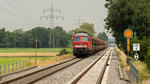 232 527-2 am Kieszug Roßberg-Friedrichshafen (-Awanst. Marschall) in Richtung Friedrichshafen am 03.07.2015 kurz vor dem Hp Weingarten/Berg.