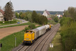 Am 11.05.2016 fuhren 203 309-0 und 203 307-4 mit dem Unkruatspritzzug von Aulendorf in Richtung Friedrichshafen.