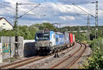 Containerzug mit 193 840-6 (193 962-8 | Siemens Vectron) der boxXpress.de GmbH durchfährt den Bahnhof Asperg auf der Bahnstrecke Stuttgart–Würzburg (Frankenbahn | KBS 780) Richtung
